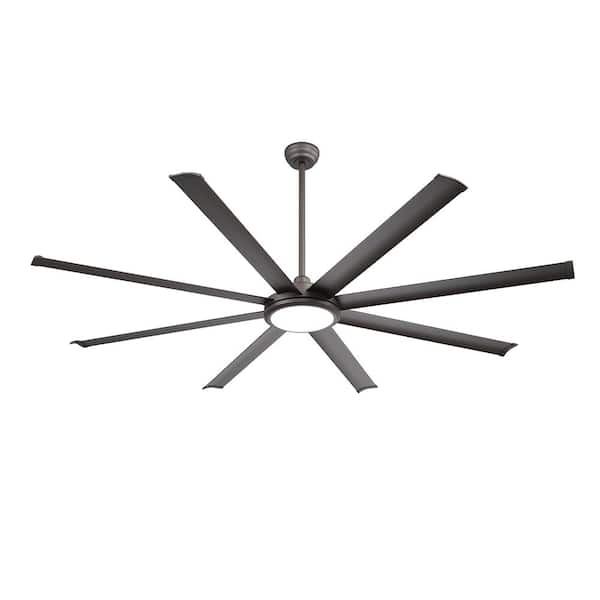WINGBO 64 in. LED Standard Ceiling Fan Indoor Charcoal Gray Ceiling Fan with Remote Control and Light Kit Included