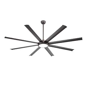 72 in. LED Standard Ceiling Fan Indoor Charcoal Gray Ceiling Fan with Remote Control and Light Kit Included