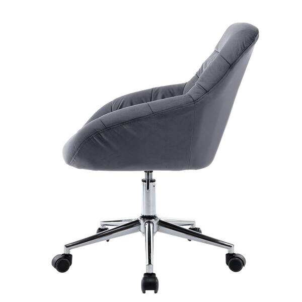 Homefun Grey Home Office Ergonomic Chair With Upholstered Vanity And Adjustable Swivel Hfhdof 009g The Depot Homefun Grey Home Office Ergonomic, Gray Vanity Swivel Chair