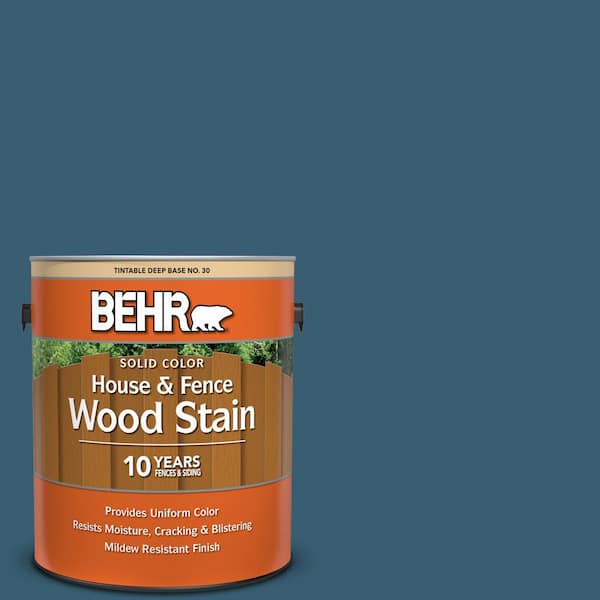 BEHR 1 gal. #PPU13-18 Bermudan Blue Solid Color House and Fence Exterior Wood Stain