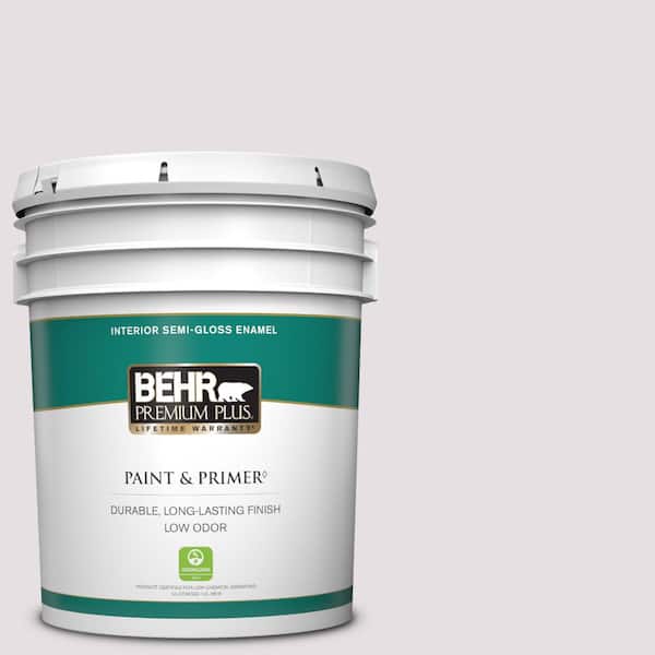 BEHR PREMIUM PLUS 5 gal. #670E-2 Pearl Violet Semi-Gloss Enamel Low Odor Interior Paint & Primer