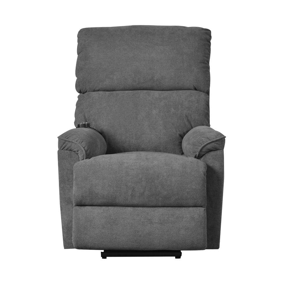Gray Polyester Power Lift Chair with Massage and Heating Function