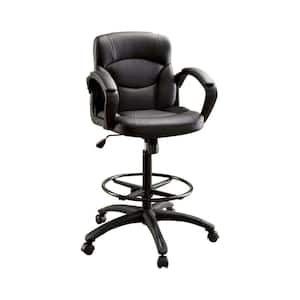 Belleville Contemporary Black Leather Office Chair with Arms