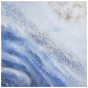 "Ocean Elixer" by Martin Edwards Textured Metallic Abstract Hand Painted Wall Art 36 in. x 36 in.