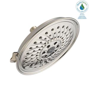 3-Spray Patterns 1.75 GPM 8.25 in. Wall Mount Fixed Shower Head with H2Okinetic in Polished Nickel