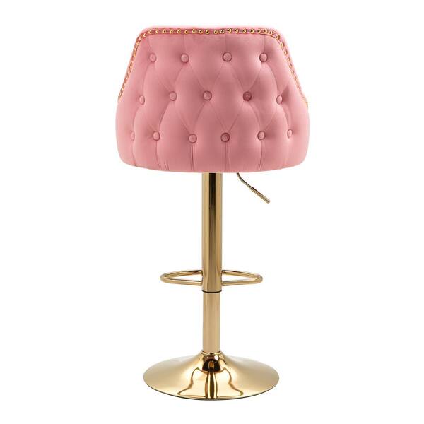 pink leather stool