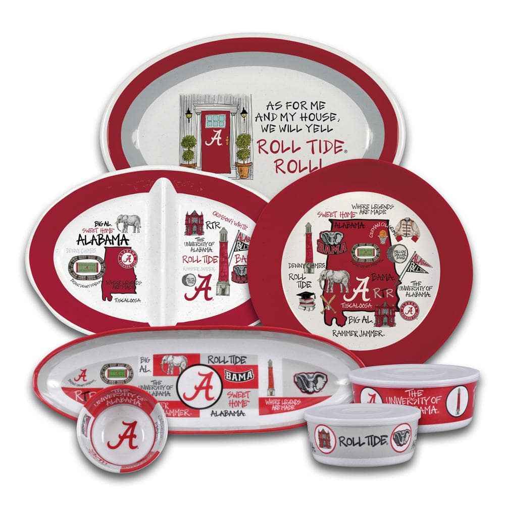 Alabama Crimson Tide Oval Melamine Chip and Dip Server Set