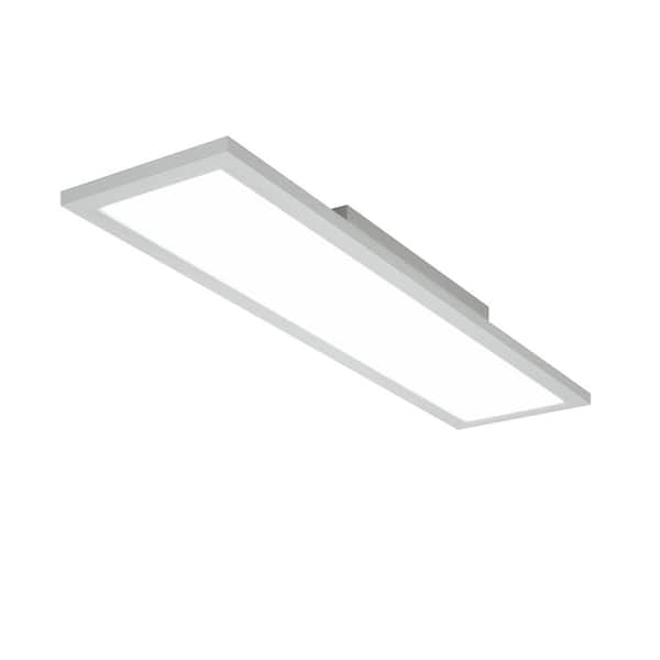 FORCLOVER 23.5 in. White 18W RGB LED Semi-Flush Mount Ceiling Light with Remote Control (1-Pack)