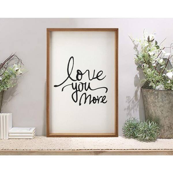 PARISLOFT Love You More Framed Wood Wall Decorative Sign SG0112