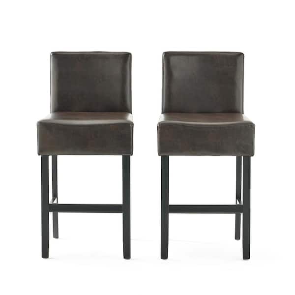 Noble House Portman 37.73 in. Brown Counter Stools (Set of 2)