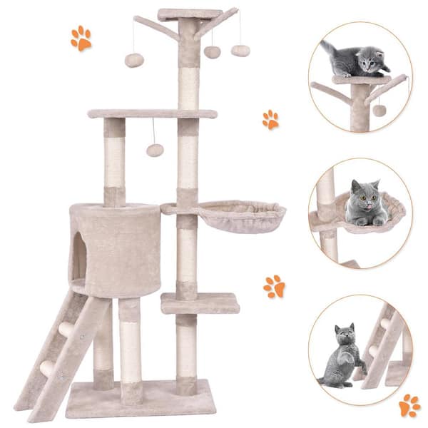 Petmaker Cat Activity Center- Interactive Play Area Station for Cats,  Kittens With Fleece Mat, Hanging Toys, Foldable Design for