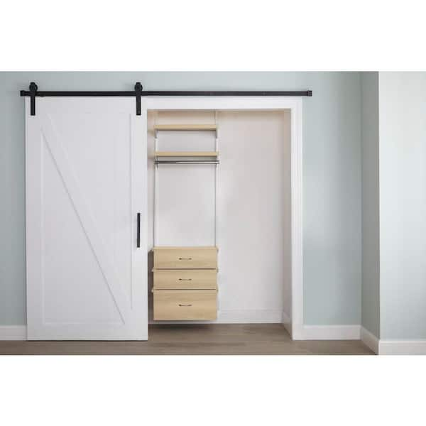 Everbilt Genevieve 2 ft. Birch Adjustable Closet Organizer Hanging Rod with 3 Drawers