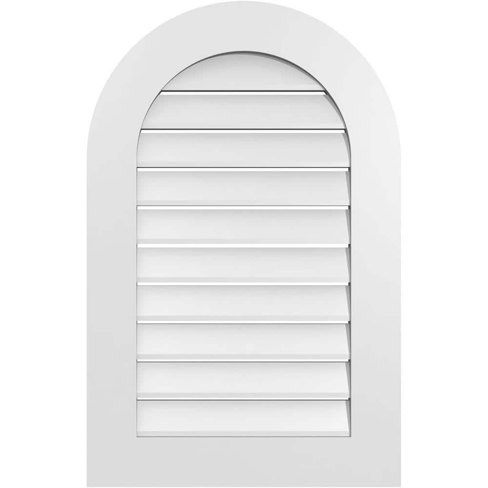 22 in. x 34 in. Round Top White PVC Paintable Gable Louver Vent Functional price history on PriceWatchPro