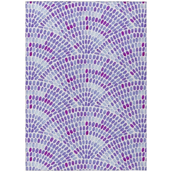 Surfside 5 ft. x 7 ft. 6 in. Purple Geometric Indoor/Outdoor Area Rug