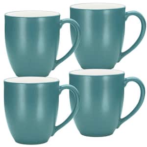 Colorwave Turquoise 12 fl. oz. (Turquoise) Stoneware Mugs, (Set of 4)