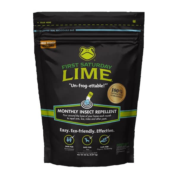 FIRST SATURDAY LIME 20 lb. 2,000 sq. ft. Natural Lime Multi-Insect Repellent Granules for Water Troughs, Kennels and Home Perimeters