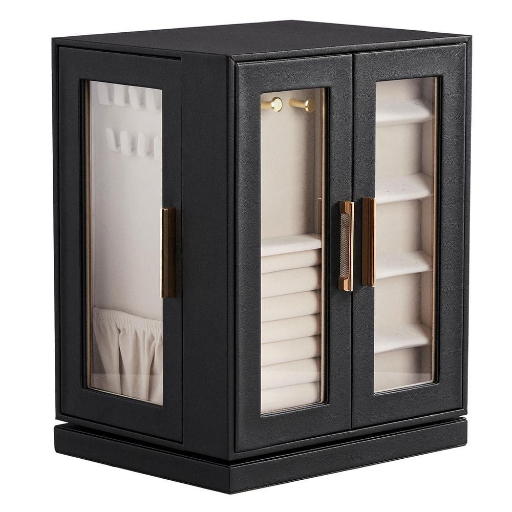 Rectangular Black Wooden Jewelry Box