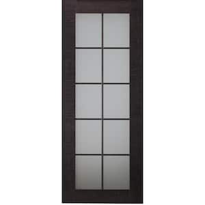 Avanti 10-Lites 18 in. x92.5 in. No Bore Full Lite Frosted Glass Black Apricot FinishedWood Composite Interior Door Slab