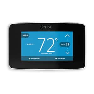 Sensi Touch Smart Thermostat, Touchscreen Color Display, Wi-Fi 7-day Programmable , Data Privacy- Black