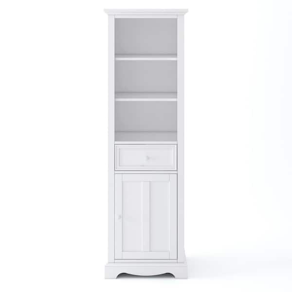 Fremont 20 in. W x 14 in. D x 65 in. H White Freestanding Linen Cabinet