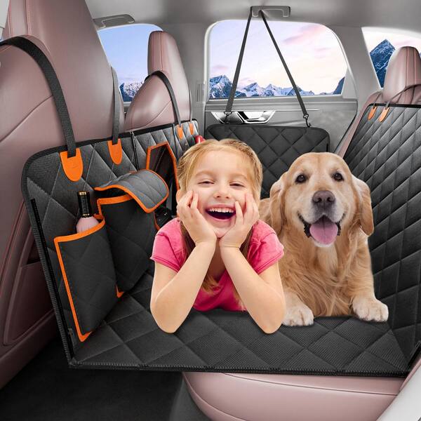 Waterproof Dog Car Seat Cover - Back Seat Protector With Mesh Window & Side Flaps For SUVs And Cars