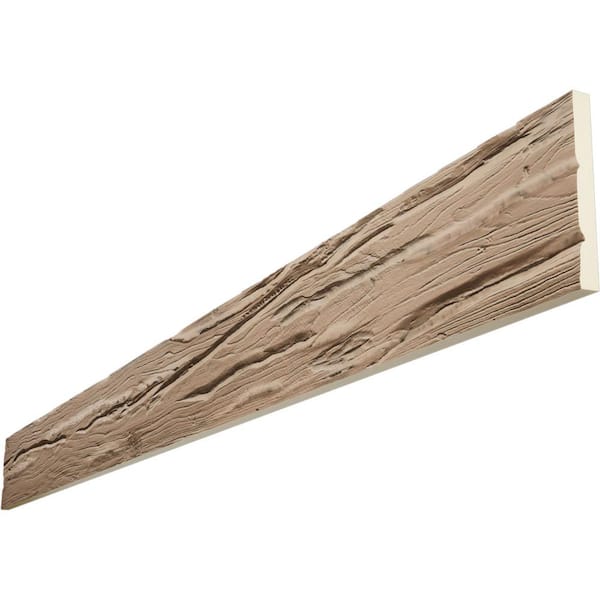 Ekena Millwork Endurathane 1 in. H x 4 in. W x 6 ft. L Riverwood Oatmeal Faux Wood Beam Plank