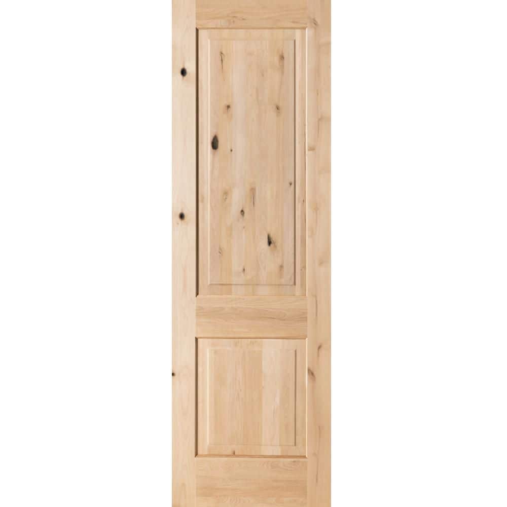 28 in. x 96 in. Rustic Knotty Alder 2-Panel Square Top Unfinished Wood Front Door Slab price history on PriceWatchPro