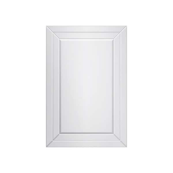 A&E Beach 24 in. W x 36 in. H Large Rectangular Glass Framed Wall Bathroom Vanity Mirror in All-Glass