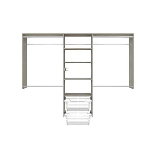 Closet Evolution 48 in. W - 96 in. W Rustic Grey Entryway Wood Closet System
