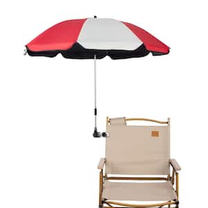 4 ft. Beach Umbrella with Clamp for Beach Chair, Patio Chair, Wheelchair, Red (2-Pack)