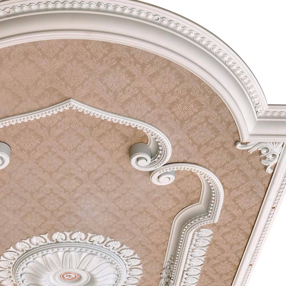 Blanco 94'' White and Beige Polystyrene Rectangular Ceiling Medallion