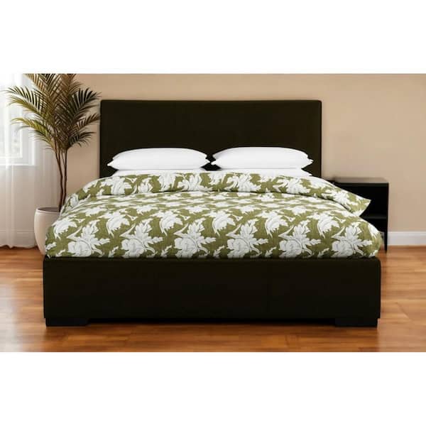 Black Wood Frame King Panel Bed
