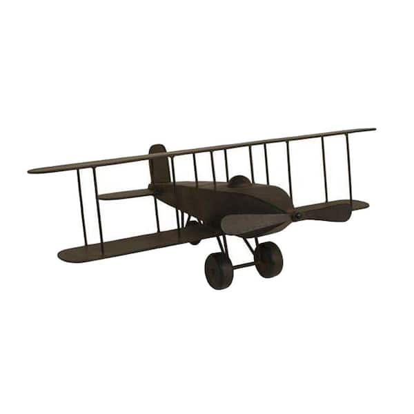 Unbranded 24 in. Rustic Bronze Model Airplane Figurine