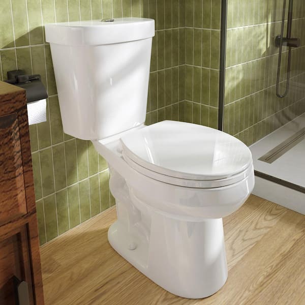 HOROW ADA Chair Height 2-piece High-Efficiency 1.28 GPF Dual Flush Round Toilet Map Flush 1000g, Soft-Close Seat Included
