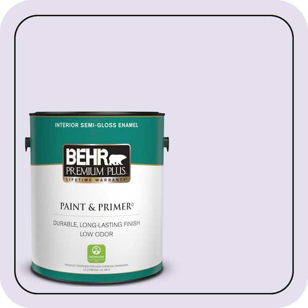 BEHR PREMIUM PLUS 1 gal. #P560-1 Blissful Semi-Gloss Enamel Low Odor Interior Paint & Primer