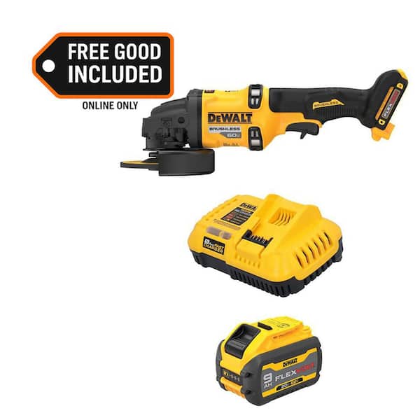 FLEX VOLT 60-Volt MAX Lithium-Ion Cordless Brushless 4.5 in. to 6 in. Small Angle Grinder with 9 Ah Battery and Charger