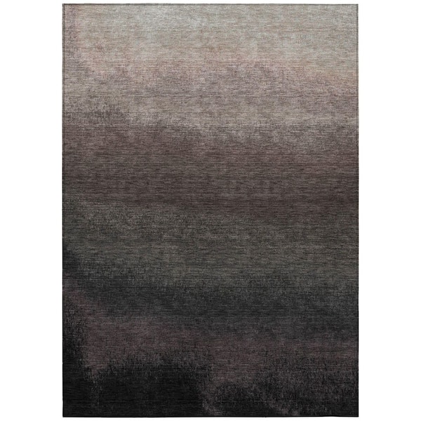 Chantille Machine Washable Indoor/Outdoor Abstract ACN2012 Black 8 ft. x 10 ft. Area Rug