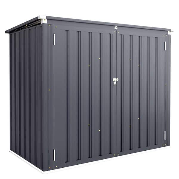 3 ft. W x 5 ft. D Gray Metal Outdoor Storage Shed with Door for Garden, Backyard(15 sq. ft. )