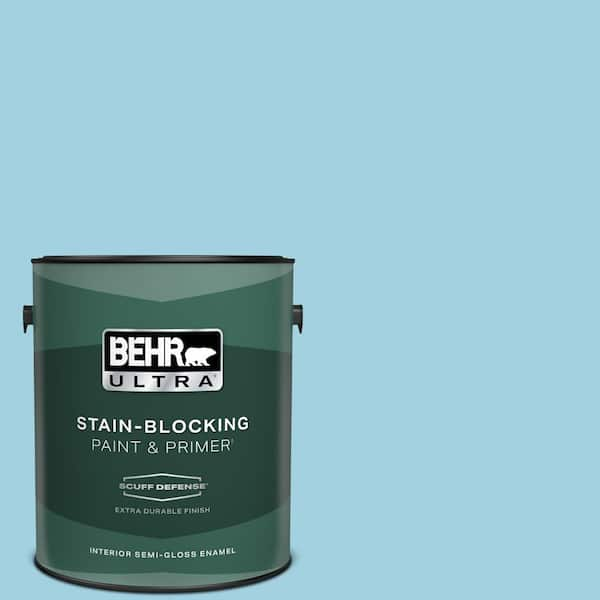 BEHR ULTRA 1 gal. #M480-3 Bengal Blue Extra Durable Semi-Gloss Enamel Interior Paint & Primer