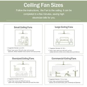 Ewies 52 in. Indoor Scandi Black Solid Wood 6-Speed Ceiling Fan without Lights, Slient Reversible Ceiling Fan w/Remote