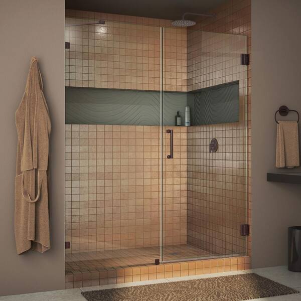 DreamLine Unidoor Lux 50 in. x 72 in. Frameless Hinged Shower Door in Oil Rubbed Bronze