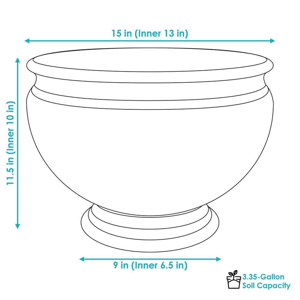 Rust Polyresin Ribbed Outdoor Planter Pot with Antique Finish