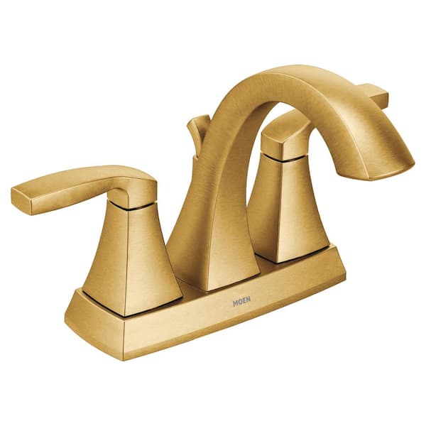 MOEN Voss 4 in. Centerset 2-Handle Bathroom Faucet in Brushed Gold