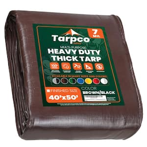 40 ft. x 50 ft. Brown/Black 7 Mil Heavy Duty Polyethylene Tarp, Waterproof, UV Resistant, Rip and Tear Proof