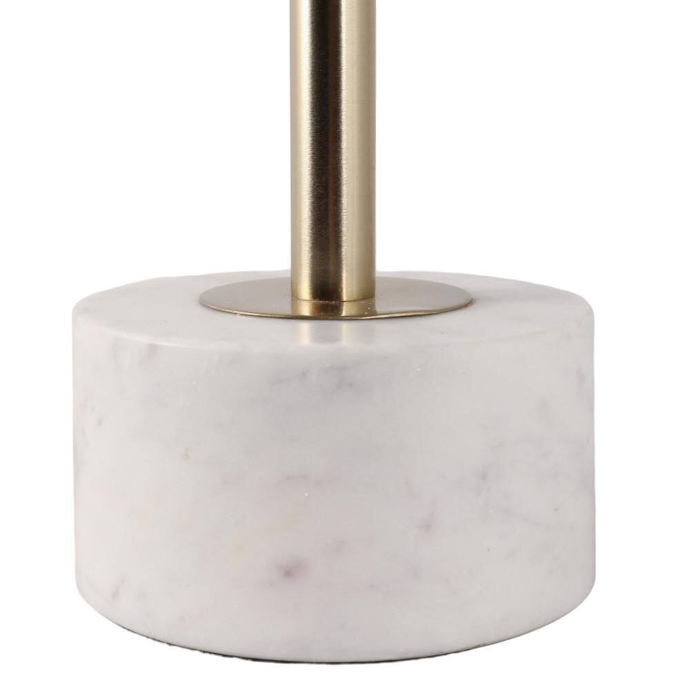 10 in. Pink Round Stone Top Quartz Iron Base End Table - thumbnail 7