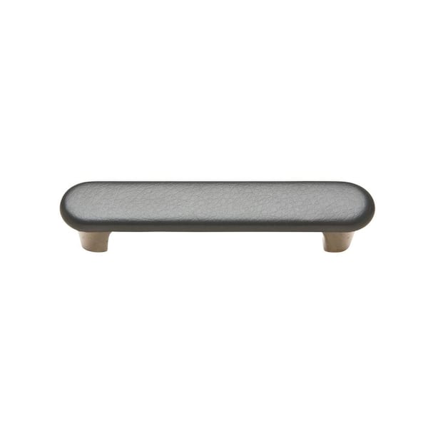 Knobware 3 in. Center-to-Center Grey Sta Kleen Faux Leather Covered Nickel Handle