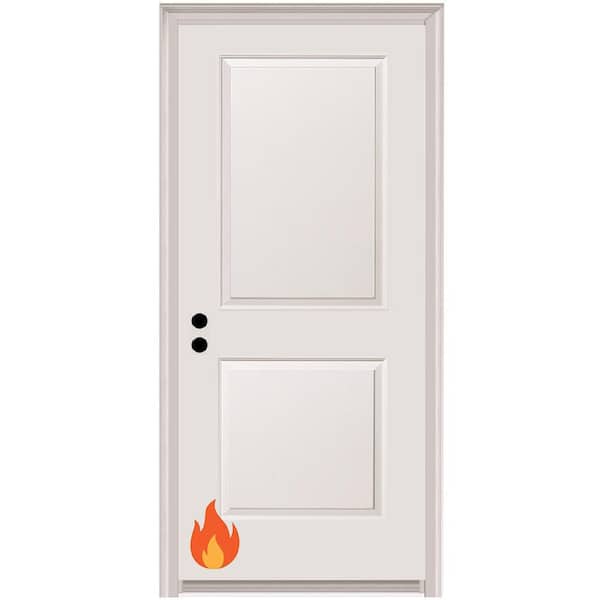 32 in. x 80 in. Carrara Right-Hand Primed Composite 20-Minute Fire-Rated House-to-Garage Single Prehung Interior Door