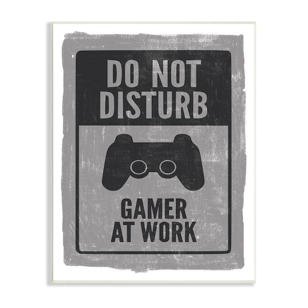 Stupell Industries "Don't Disturb Gamer Video Game Controller" by Lux Plus Me Designs Unframed Fantasy Wood Wall Art Print 10 in. x 15 in.