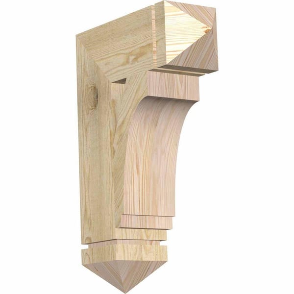 Ekena Millwork 6 in. x 26 in. x 18 in. Douglas Fir Imperial Arts and Crafts Rough Sawn Bracket