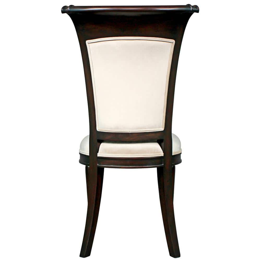 Pearl Velvet Upholstered Mahogany Side Chair Set